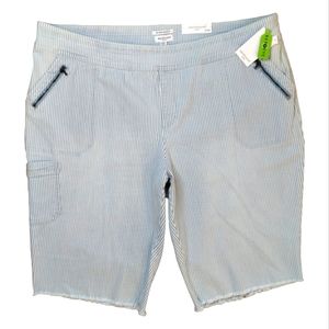 🔥Westbound Stretch Stripe Pull On Jean Shorts